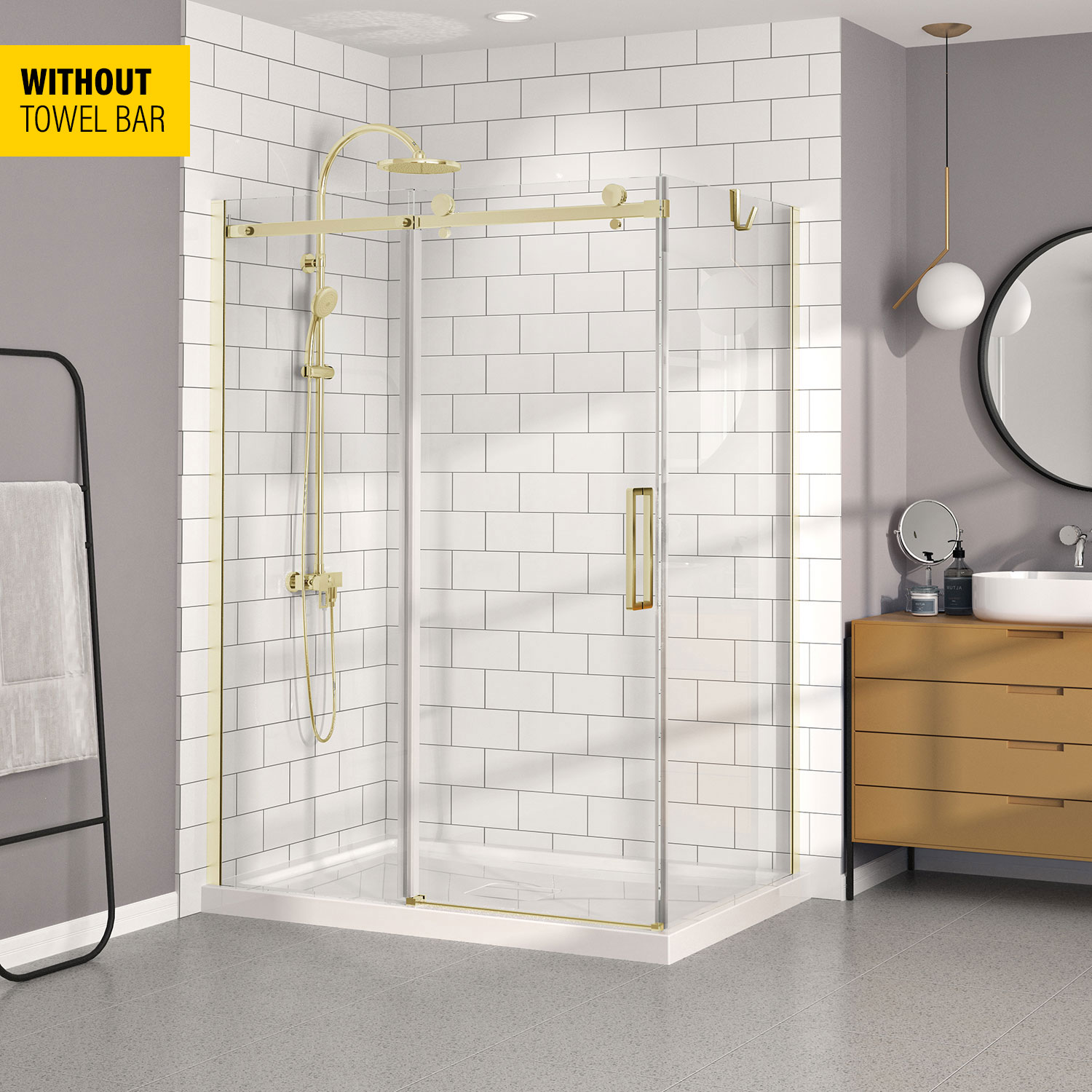 Shower Door 60 X 36 In A Corner Closing On Return Wall On The Left facebook